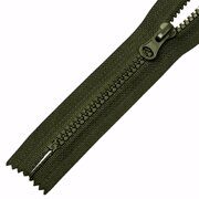 Молния трактор, №5, не разъемная 18 см, хаки