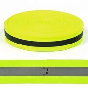 Стропа светоотражающая. Ширина 25 мм. Цвет неоновый лимон.