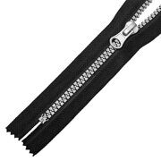 Молния трактор, №5, не разъемная 18 см, чёрный-серое звено.