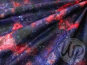 МЕМБРАННАЯ ТКАНЬ Космос в розово-фиолетовых тонах на черном фоне- отез 1.5м,  СКИДКА 15%, без брака